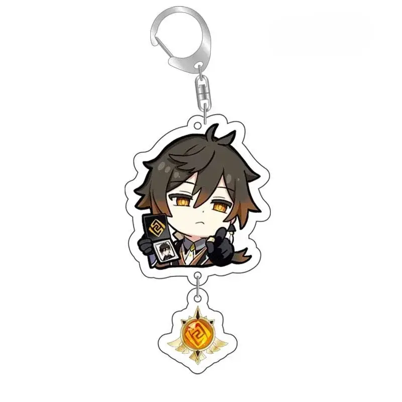 1set Genshin Impact Acrylic Keychain With Vision Pendant, Kaedehara Kazuha Tartaglia Diluc Móc Treo Đeo Thoại, Standee, Móc Khoá In Theo Yêu Cầu, Chất Liệu Mica Dày 4mm, Kích Thước 5.5 Cm, Có In Test Mẫu