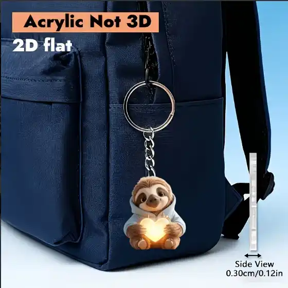 2d-adorable-sloth-keychain-car-pendant-a-var3-1789473300400-171 2d Adorable Sloth Keychain Car Pendant Acrylic Hanging Ornament Creative Accessories Charm Móc Treo Đeo Thoại, Standee, Móc Khoá In Theo Yêu Cầu, Chất Liệu Mica Dày 4mm, Kích Thước 5.5 Cm, Có In Test Mẫu