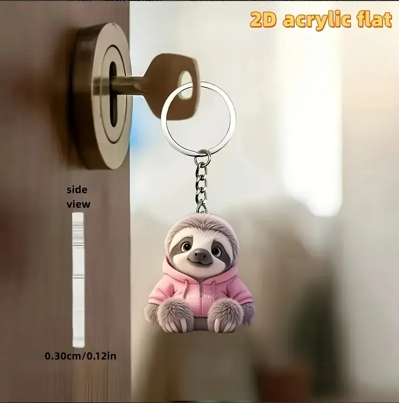 2d-adorable-sloth-keychain-car-pendant-a-var5-1789473303205-673 2d Adorable Sloth Keychain Car Pendant Acrylic Hanging Ornament Creative Accessories Charm Móc Treo Đeo Thoại, Standee, Móc Khoá In Theo Yêu Cầu, Chất Liệu Mica Dày 4mm, Kích Thước 5.5 Cm, Có In Test Mẫu