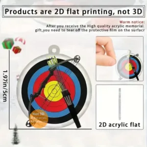 2d Bow Arrow Target Keychain Archery Themed Pendant Flat Acrylic Ornament Charms For Bag Móc Treo Đeo Thoại, Standee, Móc Khoá In Theo Yêu Cầu, Chất Liệu Mica Dày 4mm, Kích Thước 5.5 Cm, Có In Test Mẫu