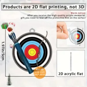 2d Bow Arrow Target Keychain Archery Themed Pendant Flat Acrylic Ornament Charms For Bag Móc Treo Đeo Thoại, Standee, Móc Khoá In Theo Yêu Cầu, Chất Liệu Mica Dày 4mm, Kích Thước 5.5 Cm, Có In Test Mẫu