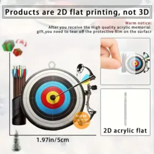 2d Bow Arrow Target Keychain Archery Themed Pendant Flat Acrylic Ornament Charms For Bag Móc Treo Đeo Thoại, Standee, Móc Khoá In Theo Yêu Cầu, Chất Liệu Mica Dày 4mm, Kích Thước 5.5 Cm, Có In Test Mẫu