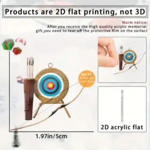 2d Bow Arrow Target Keychain Archery Themed Pendant Flat Acrylic Ornament Charms For Bag Móc Treo Đeo Thoại, Standee, Móc Khoá In Theo Yêu Cầu, Chất Liệu Mica Dày 4mm, Kích Thước 5.5 Cm, Có In Test Mẫu