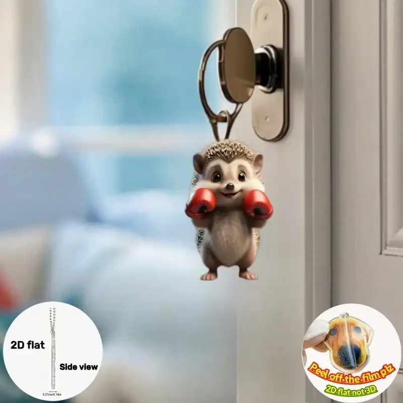 2d Boxing Bulldog Pendant Cute Puppy Keychain Fun Flat Acrylic Ornament Charms For Car Bag Móc Treo Đeo Thoại, Standee, Móc Khoá In Theo Yêu Cầu, Chất Liệu Mica Dày 4mm, Kích Thước 5.5 Cm, Có In Test Mẫu