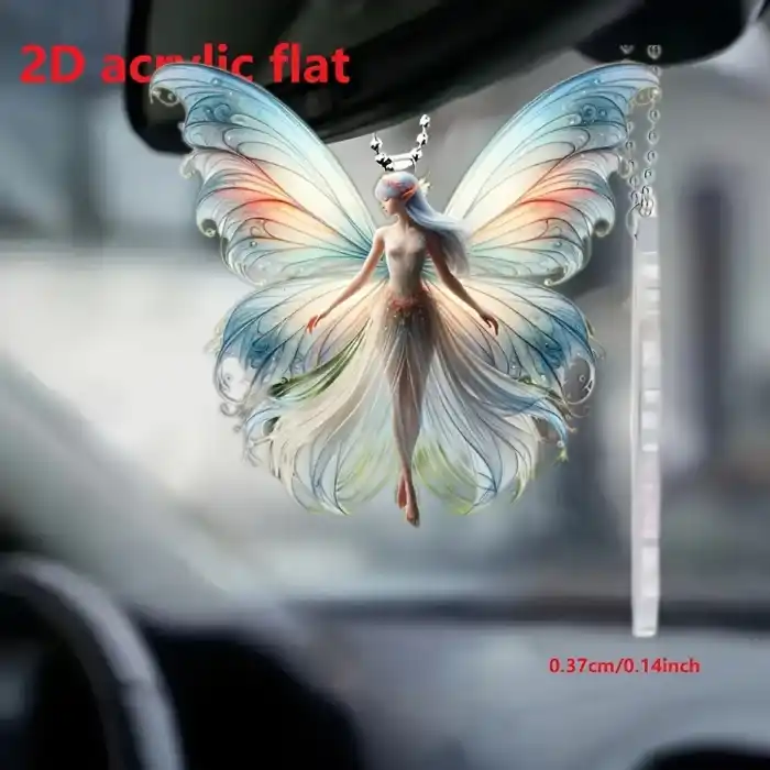 2d Butterfly Fairy Keychain Elf Pendant Acrylic Ornament Charms Hanging Christams Decoration Móc Treo Đeo Thoại, Standee, Móc Khoá In Theo Yêu Cầu, Chất Liệu Mica Dày 4mm, Kích Thước 5.5 Cm, Có In Test Mẫu