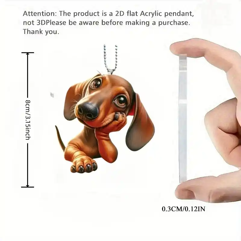 2d-cartoon-dachshund-pendant-charm-cute-var8-1789448217863-154 2d Cartoon Dachshund Pendant Charm Cute Dog Keychain Flat Acrylic Puppy Ornament For Car Móc Treo Đeo Thoại, Standee, Móc Khoá In Theo Yêu Cầu, Chất Liệu Mica Dày 4mm, Kích Thước 5.5 Cm, Có In Test Mẫu