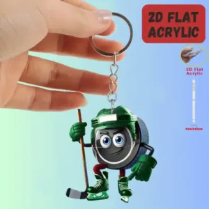 2d Cartoon Hockey Player Acrylic Keychain Sports Fan Flat Pendant Ornament Charms For Car Bag Móc Treo Đeo Thoại, Standee, Móc Khoá In Theo Yêu Cầu, Chất Liệu Mica Dày 4mm, Kích Thước 5.5 Cm, Có In Test Mẫu