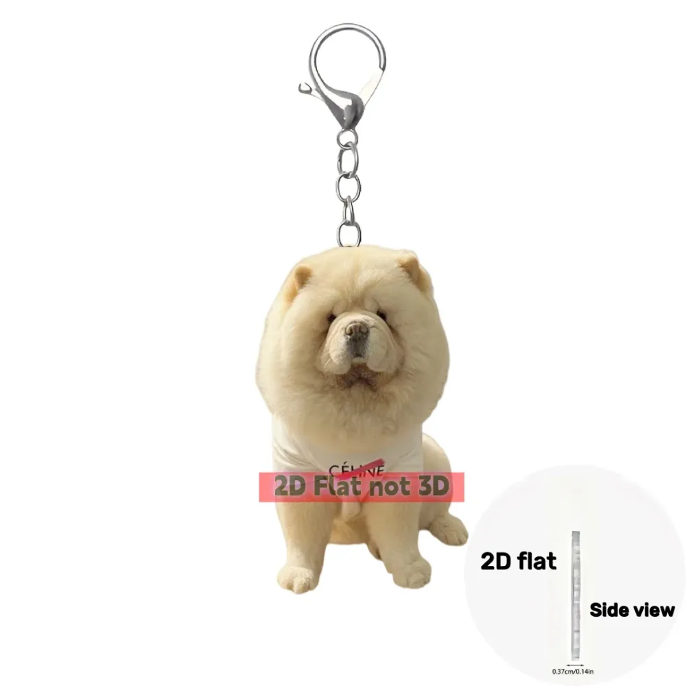 2d Charming Chow Acrylic Pendant Cartoon Puppy Keychain Versatile Charm Decor For Car Mirror Móc Treo Đeo Thoại, Standee, Móc Khoá In Theo Yêu Cầu, Chất Liệu Mica Dày 4mm, Kích Thước 5.5 Cm, Có In Test Mẫu