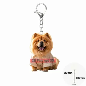 2d Charming Chow Acrylic Pendant Cartoon Puppy Keychain Versatile Charm Decor For Car Mirror Móc Treo Đeo Thoại, Standee, Móc Khoá In Theo Yêu Cầu, Chất Liệu Mica Dày 4mm, Kích Thước 5.5 Cm, Có In Test Mẫu