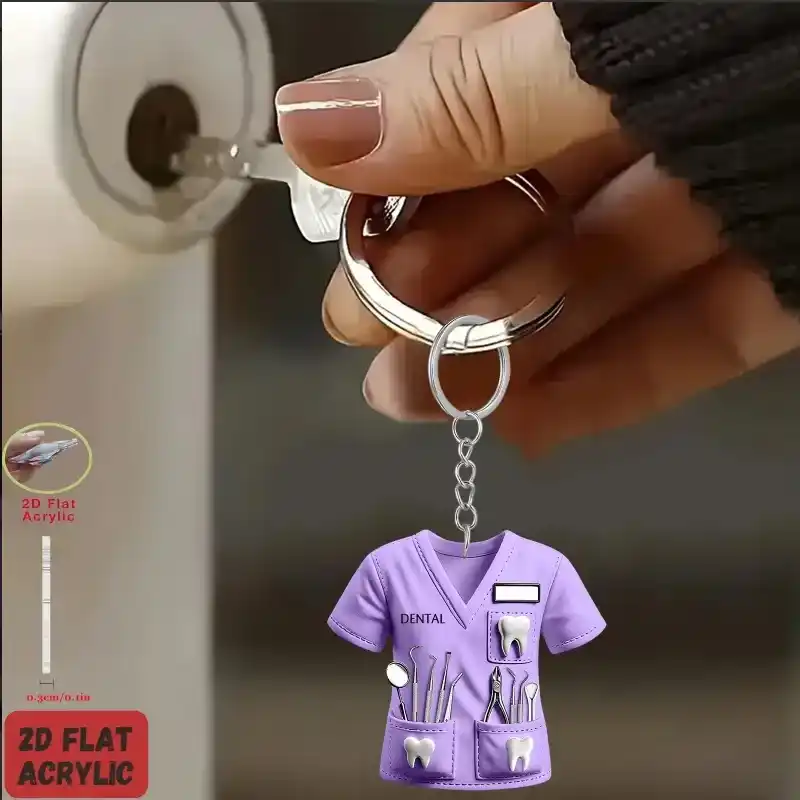 2d-chic-dentist-costume-keychain-doctor-var5-1789455188319-541 2d Chic Dentist Costume Keychain Doctor Themed Pendant Flat Acrylic Ornament Charm Hanging Móc Treo Đeo Thoại, Standee, Móc Khoá In Theo Yêu Cầu, Chất Liệu Mica Dày 4mm, Kích Thước 5.5 Cm, Có In Test Mẫu