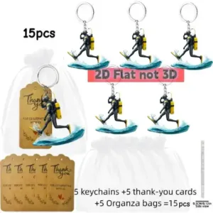2d Chic Diver Keychain Acrylic Diving Themed Pendant Flat Ornament Charm,hanging Decoration Móc Treo Đeo Thoại, Standee, Móc Khoá In Theo Yêu Cầu, Chất Liệu Mica Dày 4mm, Kích Thước 5.5 Cm, Có In Test Mẫu