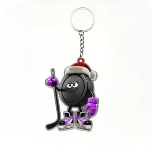 2d Christmas Ice Hockey Keychain 1/6pcs Sporty Theme Pendant Acrylic Ornament Hanging Móc Treo Đeo Thoại, Standee, Móc Khoá In Theo Yêu Cầu, Chất Liệu Mica Dày 4mm, Kích Thước 5.5 Cm, Có In Test Mẫu