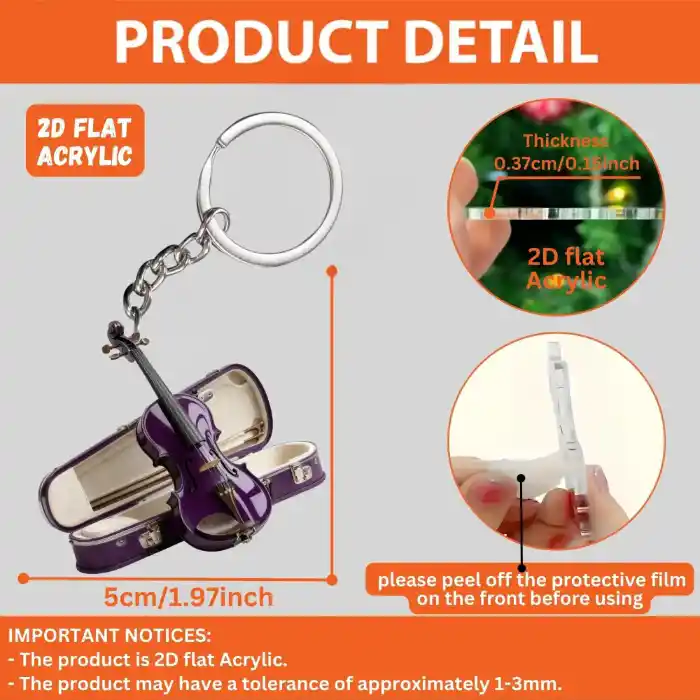 2d-colorful-violin-keychain-5pcs-acrylic-var7-1789615605932-855 2d Colorful Violin Keychain 5pcs Acrylic Musical Pendant Backpacks Accessories Cars Key Móc Treo Đeo Thoại, Standee, Móc Khoá In Theo Yêu Cầu, Chất Liệu Mica Dày 4mm, Kích Thước 5.5 Cm, Có In Test Mẫu