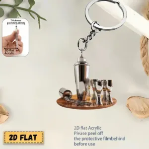 2d Cool Bartender Equipment Keychain 5pcs Acrylic Pendant For Men Parties Festivals Bags Home Móc Treo Đeo Thoại, Standee, Móc Khoá In Theo Yêu Cầu, Chất Liệu Mica Dày 4mm, Kích Thước 5.5 Cm, Có In Test Mẫu