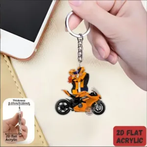 Elementor #3284 2d Cool Couple Keychain Motorcycle Enthusiasts Acrylic Pendant Decor Flat Hanging Accessory Móc Treo Đeo Thoại, Standee, Móc Khoá In Theo Yêu Cầu, Chất Liệu Mica Dày 4mm, Kích Thước 5.5 Cm, Có In Test Mẫu