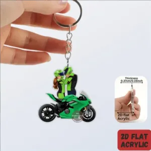 2d Cool Couple Keychain Motorcycle Enthusiasts Acrylic Pendant Decor Flat Hanging Accessory Móc Treo Đeo Thoại, Standee, Móc Khoá In Theo Yêu Cầu, Chất Liệu Mica Dày 4mm, Kích Thước 5.5 Cm, Có In Test Mẫu
