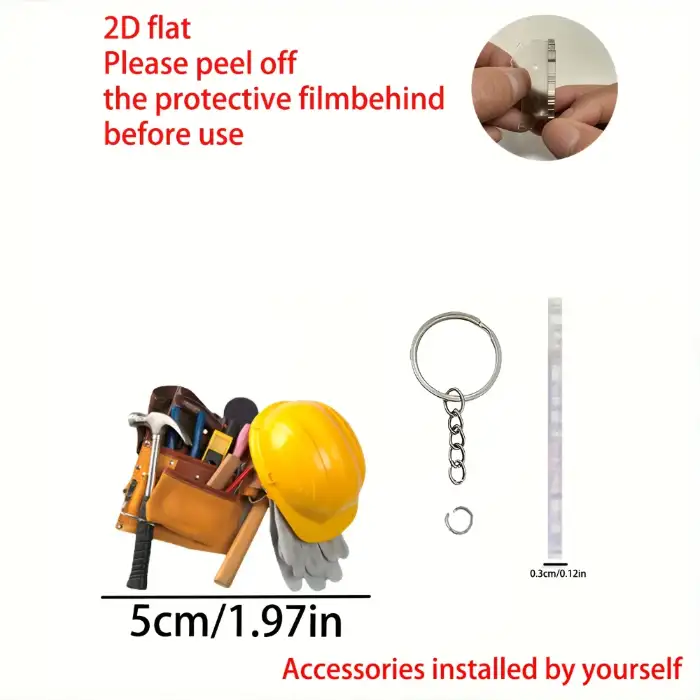 2d Creative Toolkit Keychain Acrylic Festive Decoration Car Rearview Mirror Hanging Ornament Móc Treo Đeo Thoại, Standee, Móc Khoá In Theo Yêu Cầu, Chất Liệu Mica Dày 4mm, Kích Thước 5.5 Cm, Có In Test Mẫu