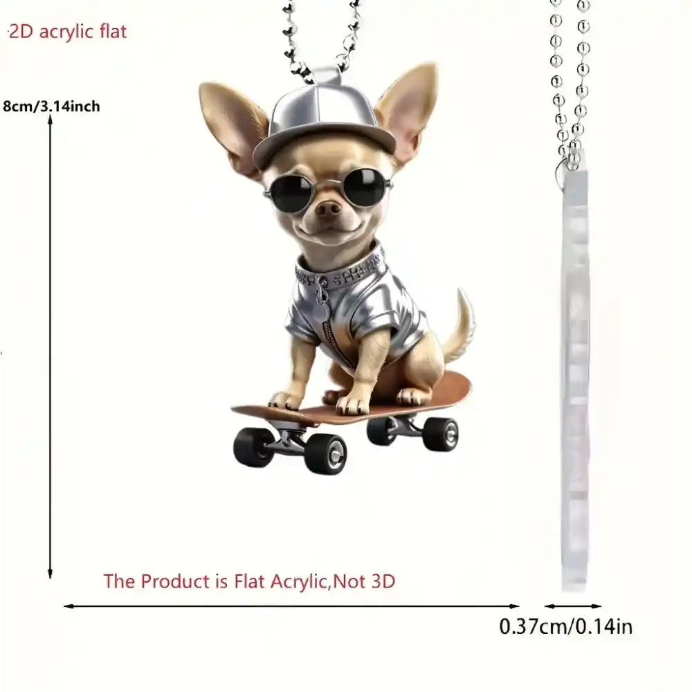 2d-cute-chihuahua-pendant-acrylic-puppy-var4-1789447386388-957 2d Cute Chihuahua Pendant Acrylic Puppy Keychain Charm For Car Mirror Backpacks Hanging Móc Treo Đeo Thoại, Standee, Móc Khoá In Theo Yêu Cầu, Chất Liệu Mica Dày 4mm, Kích Thước 5.5 Cm, Có In Test Mẫu