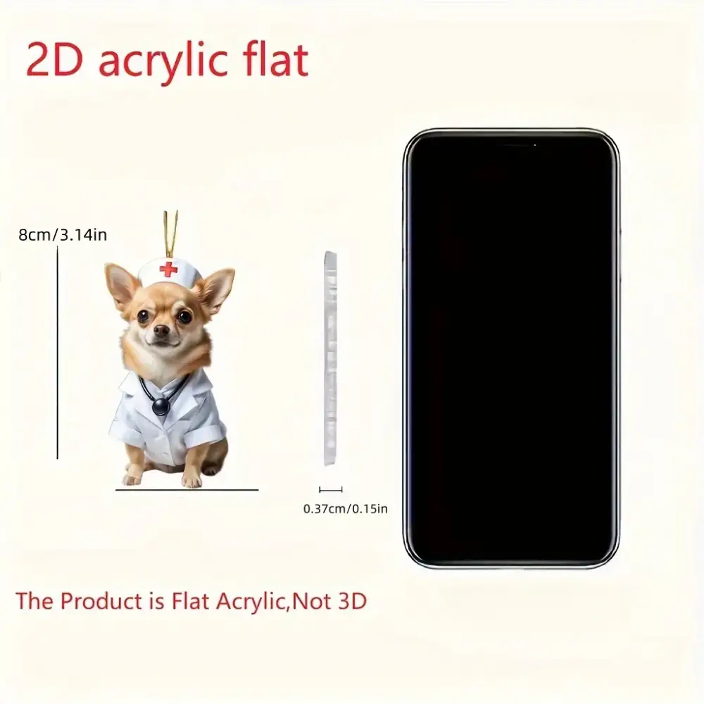 2d-cute-chihuahua-pendant-acrylic-puppy-var7-1789447434689-890 2d Cute Chihuahua Pendant Acrylic Puppy Keychain Charm For Car Mirror Backpacks Hanging Móc Treo Đeo Thoại, Standee, Móc Khoá In Theo Yêu Cầu, Chất Liệu Mica Dày 4mm, Kích Thước 5.5 Cm, Có In Test Mẫu