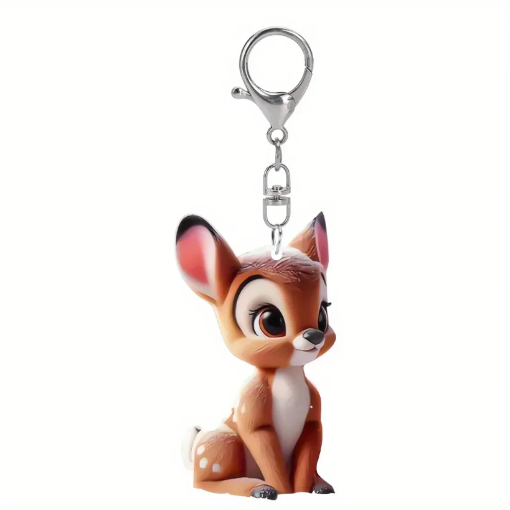 2d Cute Deer Keychain Cartoon Fawn Acrylic Pendant Versatile Charm For Car Mirror Backpacks Móc Treo Đeo Thoại, Standee, Móc Khoá In Theo Yêu Cầu, Chất Liệu Mica Dày 4mm, Kích Thước 5.5 Cm, Có In Test Mẫu