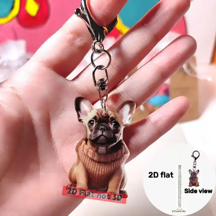 2d-cute-french-bulldog-keychain-cool-pup-var3-1789450019774-223 2d Cute French Bulldog Keychain Cool Puppy Flat Acrylic Pendant Versatile Charm Decor For Car Móc Treo Đeo Thoại, Standee, Móc Khoá In Theo Yêu Cầu, Chất Liệu Mica Dày 4mm, Kích Thước 5.5 Cm, Có In Test Mẫu