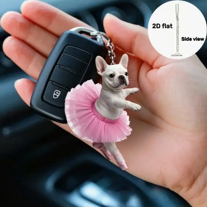 2d-cute-french-bulldog-keychain-cool-pup-var8-1789450030055-293 2d Cute French Bulldog Keychain Cool Puppy Flat Acrylic Pendant Versatile Charm Decor For Car Móc Treo Đeo Thoại, Standee, Móc Khoá In Theo Yêu Cầu, Chất Liệu Mica Dày 4mm, Kích Thước 5.5 Cm, Có In Test Mẫu