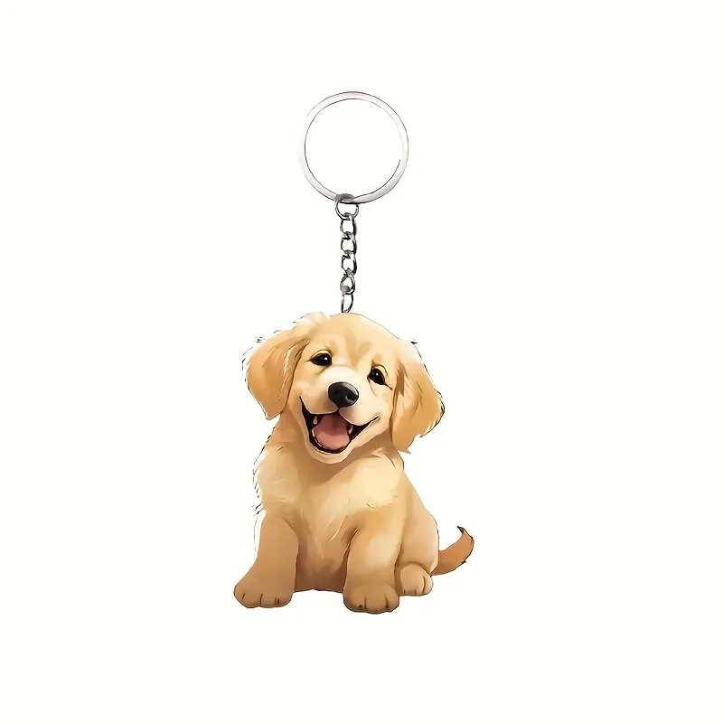 2d Cute Retriever Keychain Gift Set 15pcs Puppy Pendant Versatile Charm Acrylic For Car Móc Treo Đeo Thoại, Standee, Móc Khoá In Theo Yêu Cầu, Chất Liệu Mica Dày 4mm, Kích Thước 5.5 Cm, Có In Test Mẫu