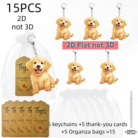 2d-cute-retriever-keychain-gift-set-15pc-var2-1789448373743-909 2d Cute Retriever Keychain Gift Set 15pcs Puppy Pendant Versatile Charm Acrylic For Car Móc Treo Đeo Thoại, Standee, Móc Khoá In Theo Yêu Cầu, Chất Liệu Mica Dày 4mm, Kích Thước 5.5 Cm, Có In Test Mẫu