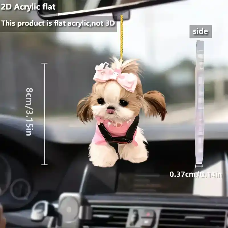 2d Cute Shih Tzu Keychain Acrylic Cartoon Puppy Pendant Versatile Charm Backpack Hanging Móc Treo Đeo Thoại, Standee, Móc Khoá In Theo Yêu Cầu, Chất Liệu Mica Dày 4mm, Kích Thước 5.5 Cm, Có In Test Mẫu