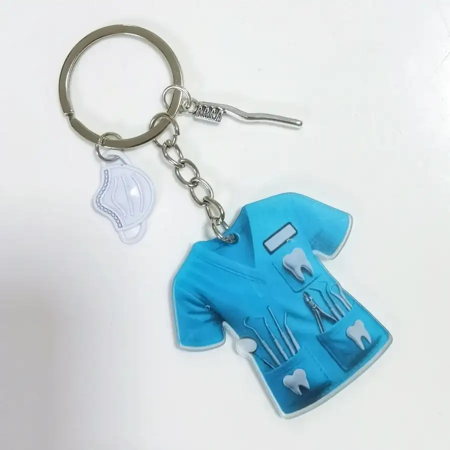 2d-dentist-costume-pendant-pink-acrylic-var4-1789467723107-681 2d Dentist Costume Pendant Pink Acrylic Doctor Themed Keychain Chic Ornament Charm For Car & Móc Treo Đeo Thoại, Standee, Móc Khoá In Theo Yêu Cầu, Chất Liệu Mica Dày 4mm, Kích Thước 5.5 Cm, Có In Test Mẫu