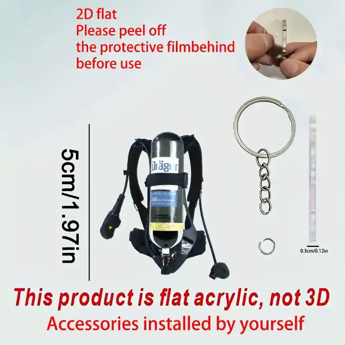 2d Diving Bottle Keychain Acrylic Party Favors Hanging Ornament Holiday Accessories Festive Móc Treo Đeo Thoại, Standee, Móc Khoá In Theo Yêu Cầu, Chất Liệu Mica Dày 4mm, Kích Thước 5.5 Cm, Có In Test Mẫu