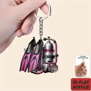 2d Diving Equipment Keychain Sport Theme Acrylic Hanging Ornament 1/7pcs Car Pendant Backpack Móc Treo Đeo Thoại, Standee, Móc Khoá In Theo Yêu Cầu, Chất Liệu Mica Dày 4mm, Kích Thước 5.5 Cm, Có In Test Mẫu