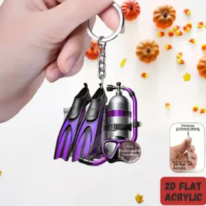 2d Diving Equipment Keychain Sport Theme Acrylic Hanging Ornament 1/7pcs Car Pendant Backpack Móc Treo Đeo Thoại, Standee, Móc Khoá In Theo Yêu Cầu, Chất Liệu Mica Dày 4mm, Kích Thước 5.5 Cm, Có In Test Mẫu