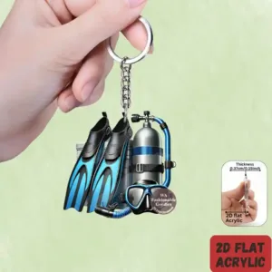 2d Diving Equipment Keychain Sport Theme Acrylic Hanging Ornament 1/7pcs Car Pendant Backpack Móc Treo Đeo Thoại, Standee, Móc Khoá In Theo Yêu Cầu, Chất Liệu Mica Dày 4mm, Kích Thước 5.5 Cm, Có In Test Mẫu