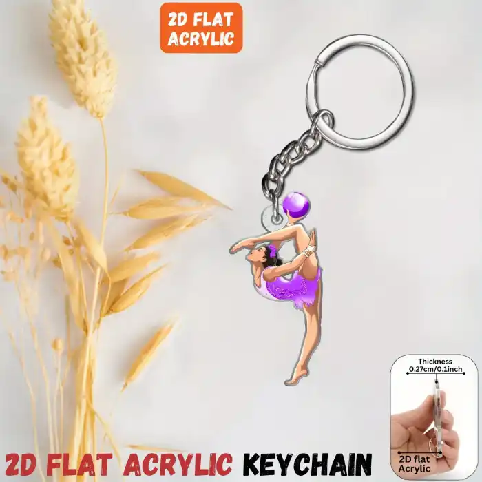 2d Elegant Gymnastics Keychain 3/6pcs Acrylic Pendants For Backpacks Car Keys Home Decor Móc Treo Đeo Thoại, Standee, Móc Khoá In Theo Yêu Cầu, Chất Liệu Mica Dày 4mm, Kích Thước 5.5 Cm, Có In Test Mẫu