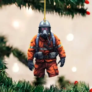 2d Firemen Warrior Keychain Firefighter Pendant Flat Acrylic Ornament Charms Hanging Móc Treo Đeo Thoại, Standee, Móc Khoá In Theo Yêu Cầu, Chất Liệu Mica Dày 4mm, Kích Thước 5.5 Cm, Có In Test Mẫu