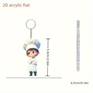 2d Flat Taekwondo Chef Gong Fu Acrylic Keychain Car Rearview Mirror Backpack Hanging Keyring Móc Treo Đeo Thoại, Standee, Móc Khoá In Theo Yêu Cầu, Chất Liệu Mica Dày 4mm, Kích Thước 5.5 Cm, Có In Test Mẫu
