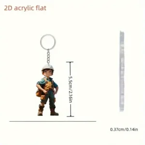 2d Flat Taekwondo Chef Gong Fu Acrylic Keychain Car Rearview Mirror Backpack Hanging Keyring Móc Treo Đeo Thoại, Standee, Móc Khoá In Theo Yêu Cầu, Chất Liệu Mica Dày 4mm, Kích Thước 5.5 Cm, Có In Test Mẫu