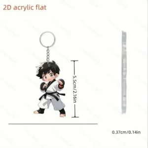 2d Flat Taekwondo Chef Gong Fu Acrylic Keychain Car Rearview Mirror Backpack Hanging Keyring Móc Treo Đeo Thoại, Standee, Móc Khoá In Theo Yêu Cầu, Chất Liệu Mica Dày 4mm, Kích Thước 5.5 Cm, Có In Test Mẫu