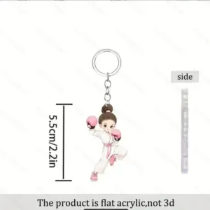 2d Flat Taekwondo Chef Gong Fu Acrylic Keychain Car Rearview Mirror Backpack Hanging Keyring Móc Treo Đeo Thoại, Standee, Móc Khoá In Theo Yêu Cầu, Chất Liệu Mica Dày 4mm, Kích Thước 5.5 Cm, Có In Test Mẫu