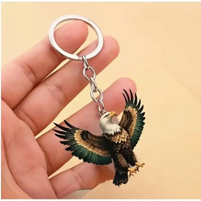 2d Flying Eagle Keychain Acrylic Animal Pendant Charm Handsome Versatile For Mirror Wallets Móc Treo Đeo Thoại, Standee, Móc Khoá In Theo Yêu Cầu, Chất Liệu Mica Dày 4mm, Kích Thước 5.5 Cm, Có In Test Mẫu