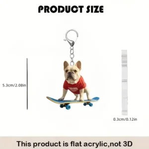 2d French Bulldog Keychain Chic Skateboarding Puppy Pendant Cute Flat Acrylic Hanging Charm Móc Treo Đeo Thoại, Standee, Móc Khoá In Theo Yêu Cầu, Chất Liệu Mica Dày 4mm, Kích Thước 5.5 Cm, Có In Test Mẫu 2d French Bulldog Keychain Chic Skateboarding Puppy Pendant Cute Flat Acrylic Hanging Charm Móc Treo Đeo Thoại, Standee, Móc Khoá In Theo Yêu Cầu, Chất Liệu Mica Dày 4mm, Kích Thước 5.5 Cm, Có In Test Mẫu