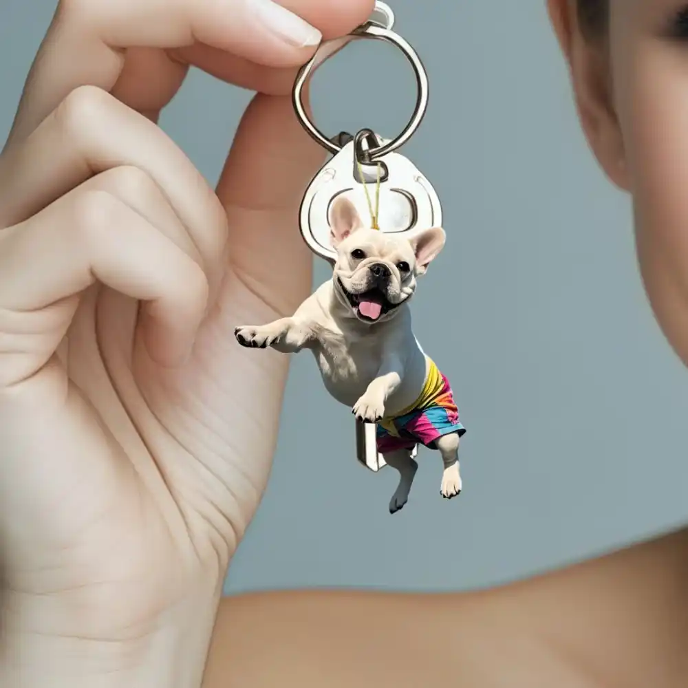 2d-french-bulldog-keychain-set-15pcs-car-var5-1789456685110-667 2d French Bulldog Keychain Set 15pcs Cartoon Puppy Pendant Flat Acrylic Ornament Hanging Móc Treo Đeo Thoại, Standee, Móc Khoá In Theo Yêu Cầu, Chất Liệu Mica Dày 4mm, Kích Thước 5.5 Cm, Có In Test Mẫu