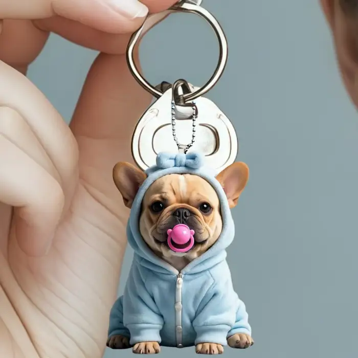 2d-french-bulldog-keychain-set-15pcs-car-var6-1789456711904-715 2d French Bulldog Keychain Set 15pcs Cartoon Puppy Pendant Flat Acrylic Ornament Hanging Móc Treo Đeo Thoại, Standee, Móc Khoá In Theo Yêu Cầu, Chất Liệu Mica Dày 4mm, Kích Thước 5.5 Cm, Có In Test Mẫu