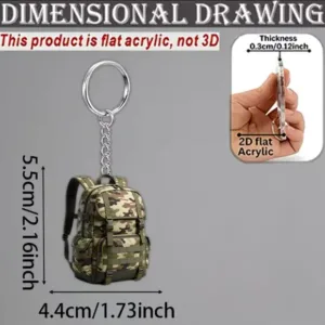 2d Grenade Pattern Keychain Military Themed Flat Acrylic Pendant Ornament Charms For Bag Móc Treo Đeo Thoại, Standee, Móc Khoá In Theo Yêu Cầu, Chất Liệu Mica Dày 4mm, Kích Thước 5.5 Cm, Có In Test Mẫu