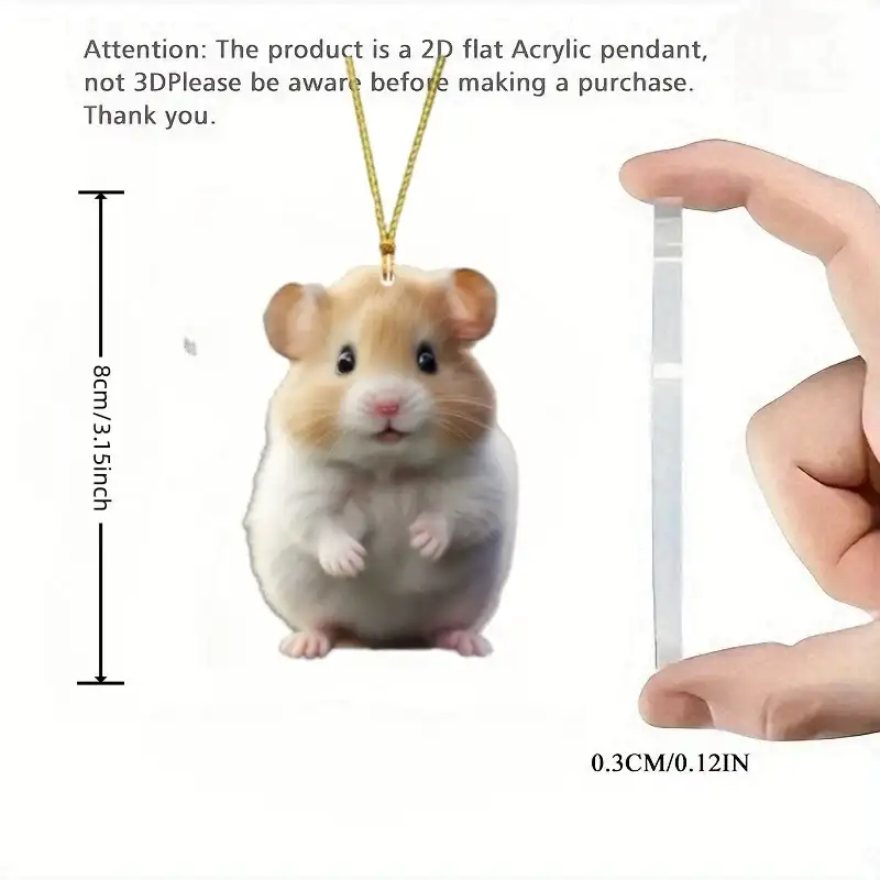 2d Guinea Pig Pendant Pet-themed Keychain Holding Carrot Flat Acrylic Ornament Hanging Móc Treo Đeo Thoại, Standee, Móc Khoá In Theo Yêu Cầu, Chất Liệu Mica Dày 4mm, Kích Thước 5.5 Cm, Có In Test Mẫu