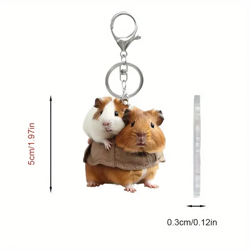 2d-guinea-pig-pendant-petthemed-keychain-var4-1789452965172-639 2d Guinea Pig Pendant Pet-themed Keychain Holding Carrot Flat Acrylic Ornament Hanging Móc Treo Đeo Thoại, Standee, Móc Khoá In Theo Yêu Cầu, Chất Liệu Mica Dày 4mm, Kích Thước 5.5 Cm, Có In Test Mẫu