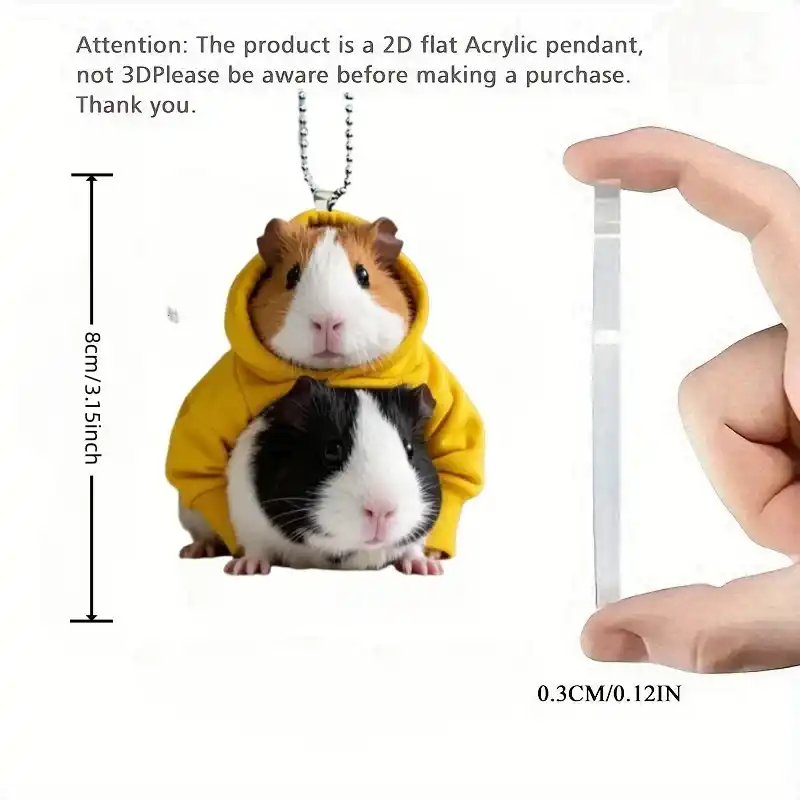 2d-guinea-pig-pendant-petthemed-keychain-var5-1789452979673-375 2d Guinea Pig Pendant Pet-themed Keychain Holding Carrot Flat Acrylic Ornament Hanging Móc Treo Đeo Thoại, Standee, Móc Khoá In Theo Yêu Cầu, Chất Liệu Mica Dày 4mm, Kích Thước 5.5 Cm, Có In Test Mẫu
