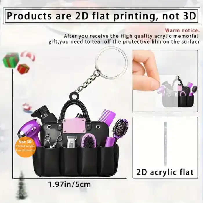 2d-hairdresser-toolkit-keychain-hairstyl-var2-1789468547817-658 2d Hairdresser Toolkit Keychain Hairstylist Theme Pendant Flat Acrylic Ornament Charms For Móc Treo Đeo Thoại, Standee, Móc Khoá In Theo Yêu Cầu, Chất Liệu Mica Dày 4mm, Kích Thước 5.5 Cm, Có In Test Mẫu