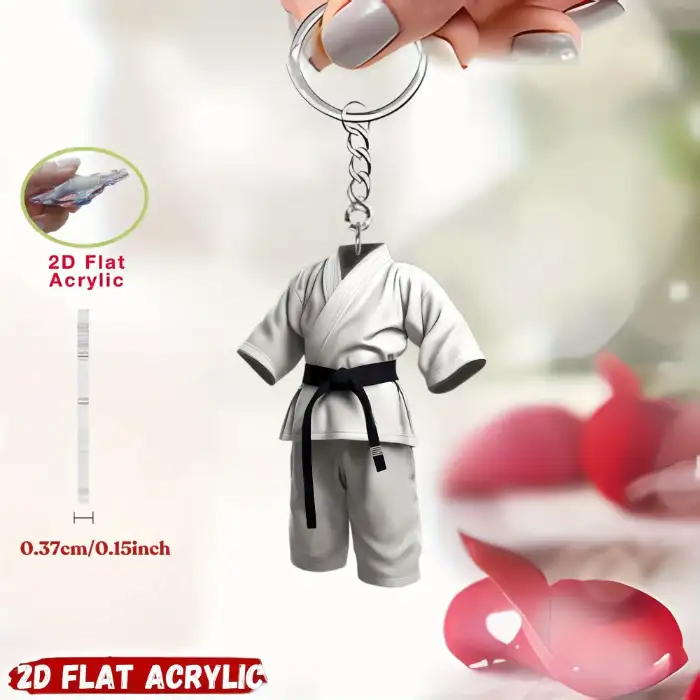 2d-karate-costume-keychain-jiujitsu-them-var2-1789605771557-834 2d Karate Costume Keychain Jiu-jitsu Themed Pendant Charms Flat Acrylic Hanging Decoration Móc Treo Đeo Thoại, Standee, Móc Khoá In Theo Yêu Cầu, Chất Liệu Mica Dày 4mm, Kích Thước 5.5 Cm, Có In Test Mẫu
